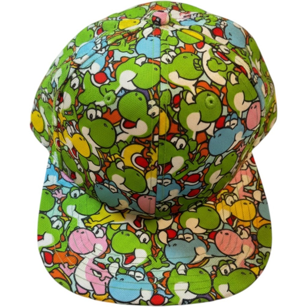 Nintendo Super Mario Yoshi All Over Print Snapback Hat Bioworld Multi Color OSFM